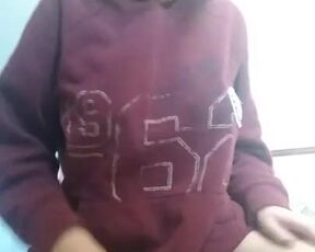 Girl with big jiggly boobs taking her shirt off