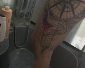 Milk showers on the beautiful body and big tits of a blonde MILF