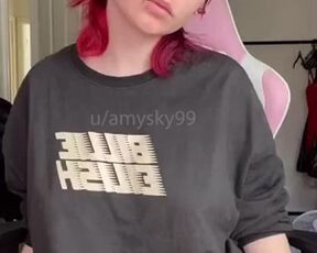 Cosplay Kitty shows off her pierced nipples