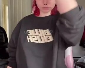 Cosplay Kitty shows off her pierced nipples