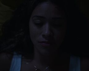 Gina Rodriguez in public nudity movie scene - Awake (2021)