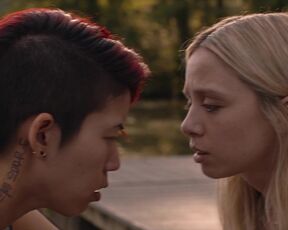 Hayley Griffith, Monique Kim nude lesbian sex scenes - TheyThem (2022)