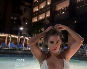 Topless Tik Tok Girl in the pool