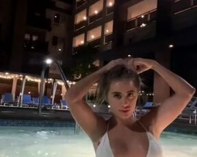 Topless Tik Tok Girl in the pool