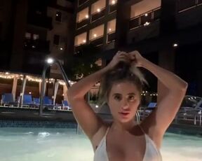 Topless Tik Tok Girl in the pool