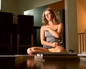 Assembling furniture from a topless girl