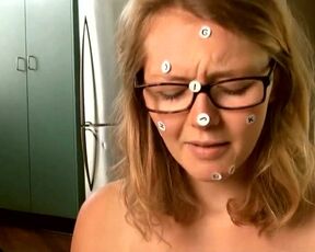 Assembling furniture from a topless girl