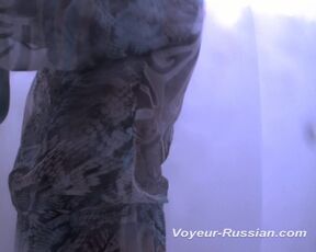 Peeping at small boobs in a dressing booth