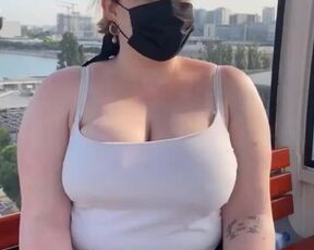 BBW Topless on the cartwheel for TikTok