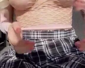 She wiggles her fat udders and gets naughty - Flash Tits