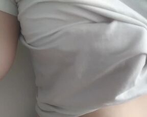 Cam-model is rubbing her breasts