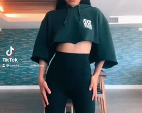A short topless video with a long camera hit