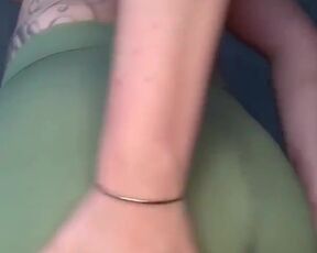 Silicone hottie changes her pants being topless all the time.
