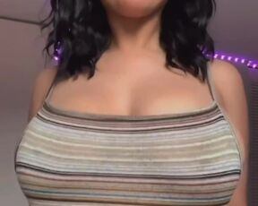 Black-Haired has joy with her gigantic hooters on TikTok NSFW by gigiibunny - NUDITY TIKTOK