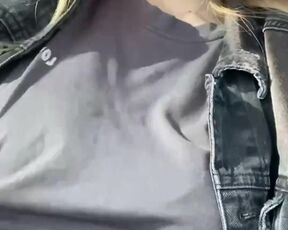Blond in the car entices the drivers and TikTok followers with ample inborn mounds by hotdee01 - NUDITY TIKTOK