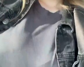 Blond in the car entices the drivers and TikTok followers with ample inborn mounds by hotdee01 - NUDITY TIKTOK
