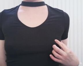 A girl with small tits rubbing her nipples