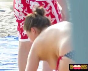 Bare-Chested damsels are liking on the beach even while boys are gazing at their boobies