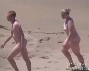 Bare people on a naturist beach are at times having sex intercourse there, to amuse each other