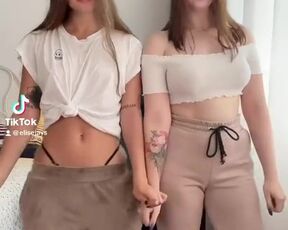 Topless challange of two girlfriends