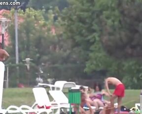 Spectacular femmes in bathing suits are having tons of joy next to the swimming pool, all day lengthy