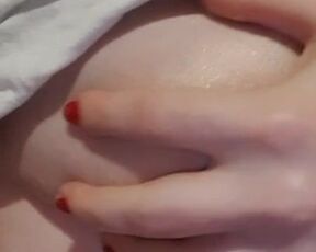 Rubbing on Young Boob