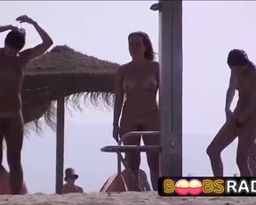 Good looking damsels are having a real explosion on a naturist beach and getting a flawless sunburn