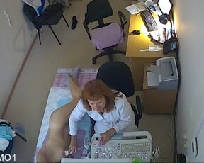 Hidden Cam in the ultrasound room. Full examination of the girl