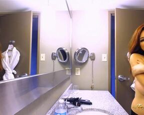 Four huge boobs in the mirror for webcam