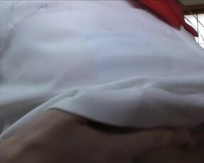 Chinese college gal caressing herself