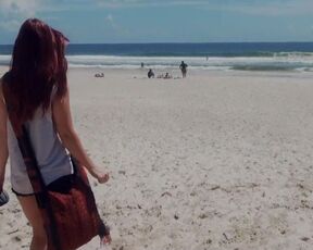 Young Sexy Naturella & Oil on the Beach