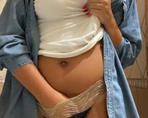 Lovely girl playing with her perfect body