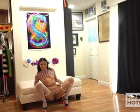Tori was trying on various clothes while a voyeur was secretly watching her and enjoying it