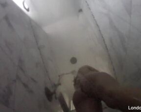 London Keyes takes a hidden camera shower
