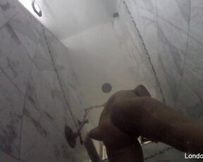 London Keyes takes a hidden camera shower