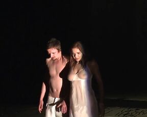 Petra Vajdová, Barbora Palčíková nude. Naked on Stage. Performance "Nevesta hôl" (2015)
