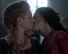 Celebrity Lesbian Video - Vikings - Lesbian Kiss Scene 