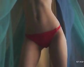 Gentle Sex light-haired nubile taunting