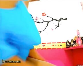 Black Nymph Topless on Webcam