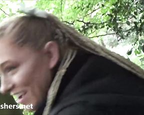 Hot Teen-Girl Undresses In The Forest (erotic & masturbation)